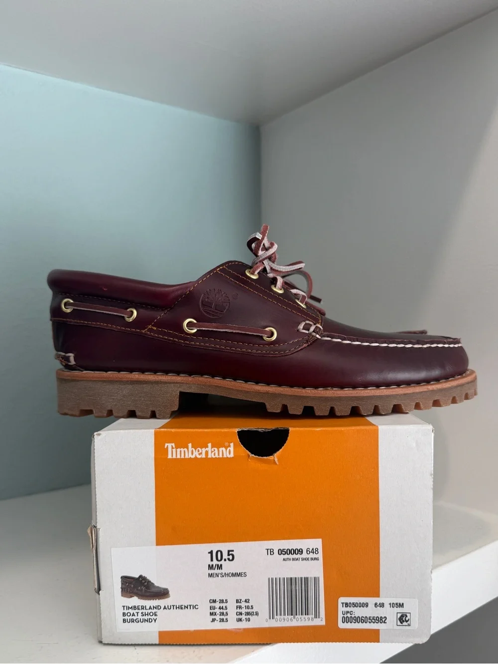 Timberland Authentic Boat Shoe 3 Eye Lug NEW Burgundy TB050009 648